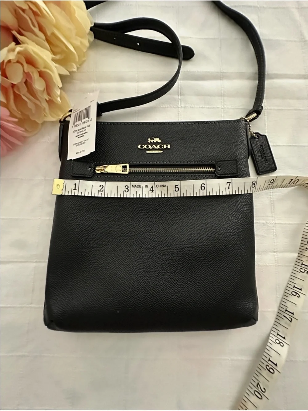 Coach Black Pebbled Leather Crossbody with Gold Hardware - Picture 5 of 9